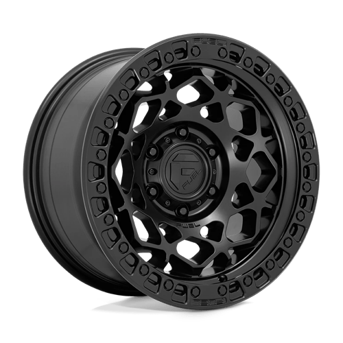 Fuel 1PC D786 UNIT, 17X9, 6X4.5, ET1, CB66.06, MATTE BLACK W/ M-BLACK RING