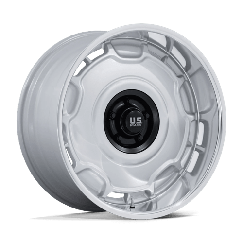 US Mag 1PC UC146 ARLINGTON, 20X11, 5X127, ET-6, CB78.1, SILVER M-BLK CENTER W/ DC-LIP
