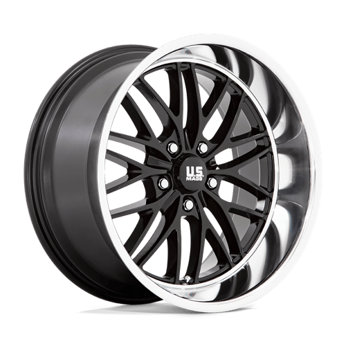 US Mag 1PC U138 SANTA CRUZ, 20X8.5, 5X127, ET6, CB78.1, GLOSS BLACK W/ DIAMOND CUT LIP
