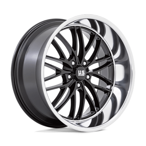 US Mag 1PC U138 SANTA CRUZ, 22X10.5, 5X127, ET0, CB78.1, GLOSS BLACK W/ DIAMOND CUT LIP
