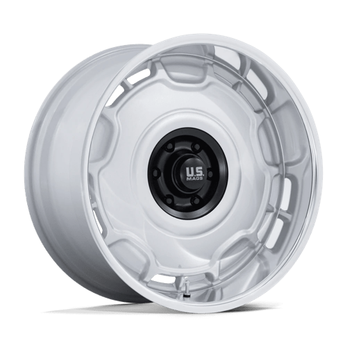 US Mag 1PC UC146 ARLINGTON, 20X10, 6X139.7, ET6, CB106.1, SILVER M-BLK CENTER W/ DC-LIP