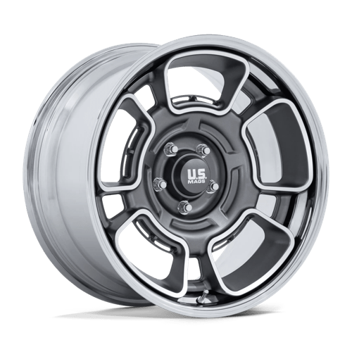 US Mag 1PC UC147 FLAGSTAFF, 22X9, 5X127, ET0, CB78.1, ANTHRACITE W/ MACH-FC & CHR-LP