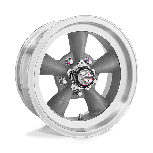 American Racing Vintage VN105 TORQ THRUST D, 15X8, 5X120.65, ET0, CB83.06, TORQ THRUST GRAY W/ MACH LIP
