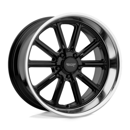 American Racing Vintage VN507 RODDER, 20X9.5, 5X114.3, ET-18, CB72.56, GLOSS BLACK W/ DIAMOND CUT LIP