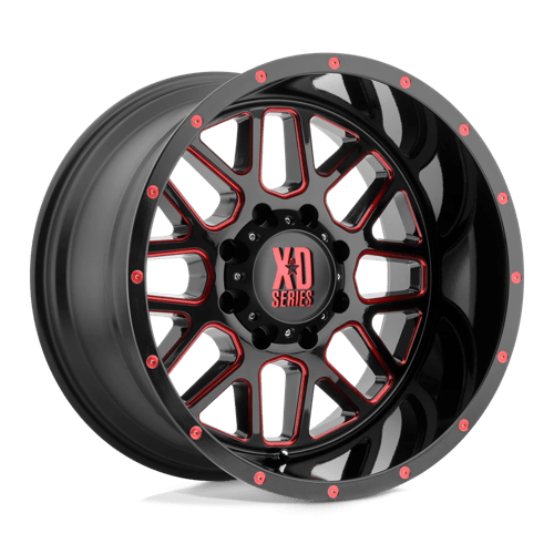 XD XD820 GRENADE, 20X9, 6X135, ET0, CB87.1, SATIN BLACK MILL W/ RED TINT