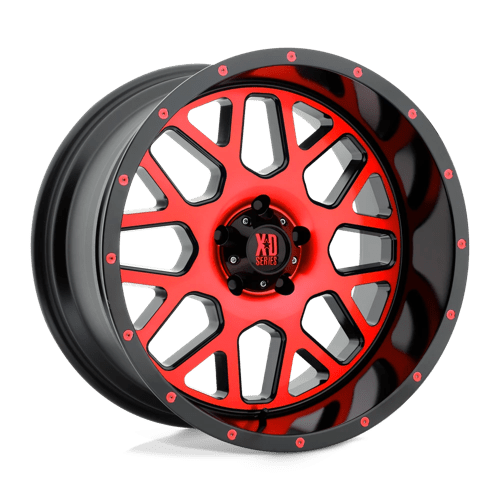 XD XD820 GRENADE, 20X10, 5X127, ET-24, CB78.1, SATIN BLACK MACH FACE RED TINT