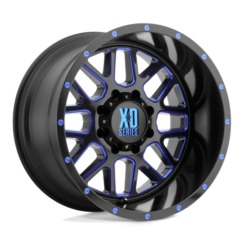 XD XD820 GRENADE, 20X9, 6X139.7, ET0, CB106.1, SATIN BLACK MILL W/ BLUE TINT