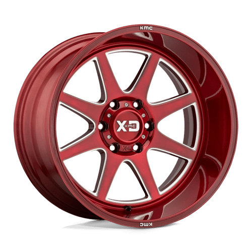 XD XD844 PIKE, 20X9, 6X139.7, ET0, CB106.1, BRUSHED RED W/ MILLED ACCENTS