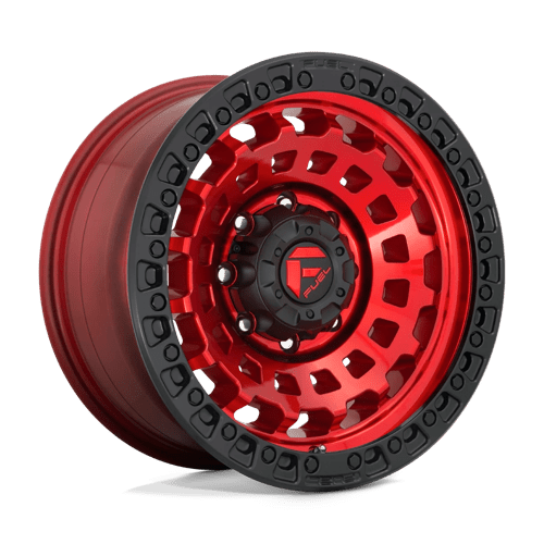 Fuel 1PC D632 ZEPHYR, 17X9, 6X139.7, ET1, CB106.1, CANDY RED BLACK BEAD RING