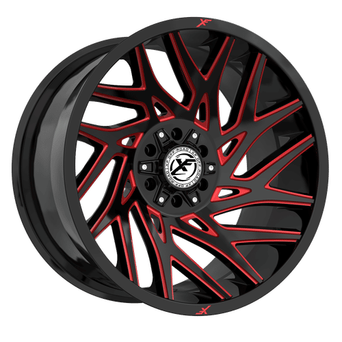 XF Offroad XF-229, 20x10, 6x135/6x139.7, ET-12, CB106.4, Gloss Black Milled Red