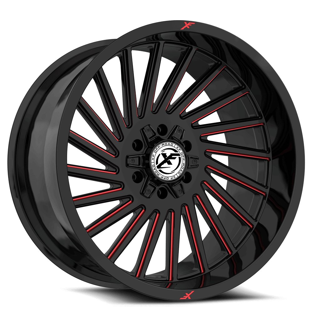 XF Offroad XF-239, 20x10, 6x135/6x139.7, ET-12, CB106.4, Gloss Black Milled Red