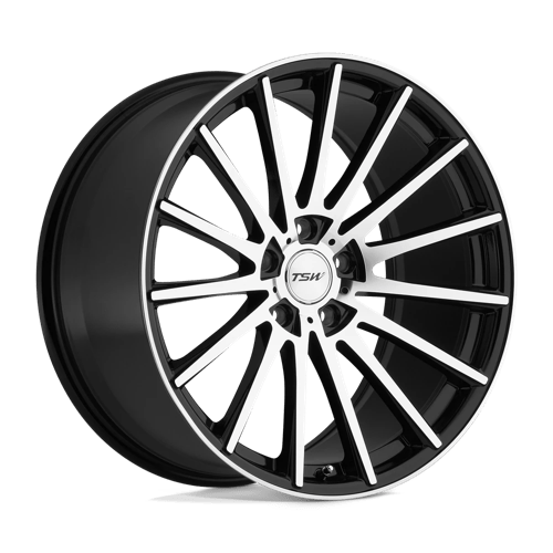 TSW CHICANE, 19X8.5, 5X112, ET43, CB72.1, GLOSS BLACK W/ MIRROR CUT FACE