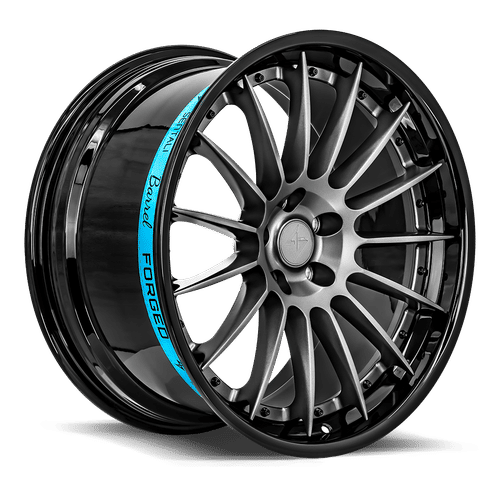 Sentali Barrel SB2, 20x9, 5x112, ET35, CB66.6, Gloss Black Lip / Matte Gunmetal Centre