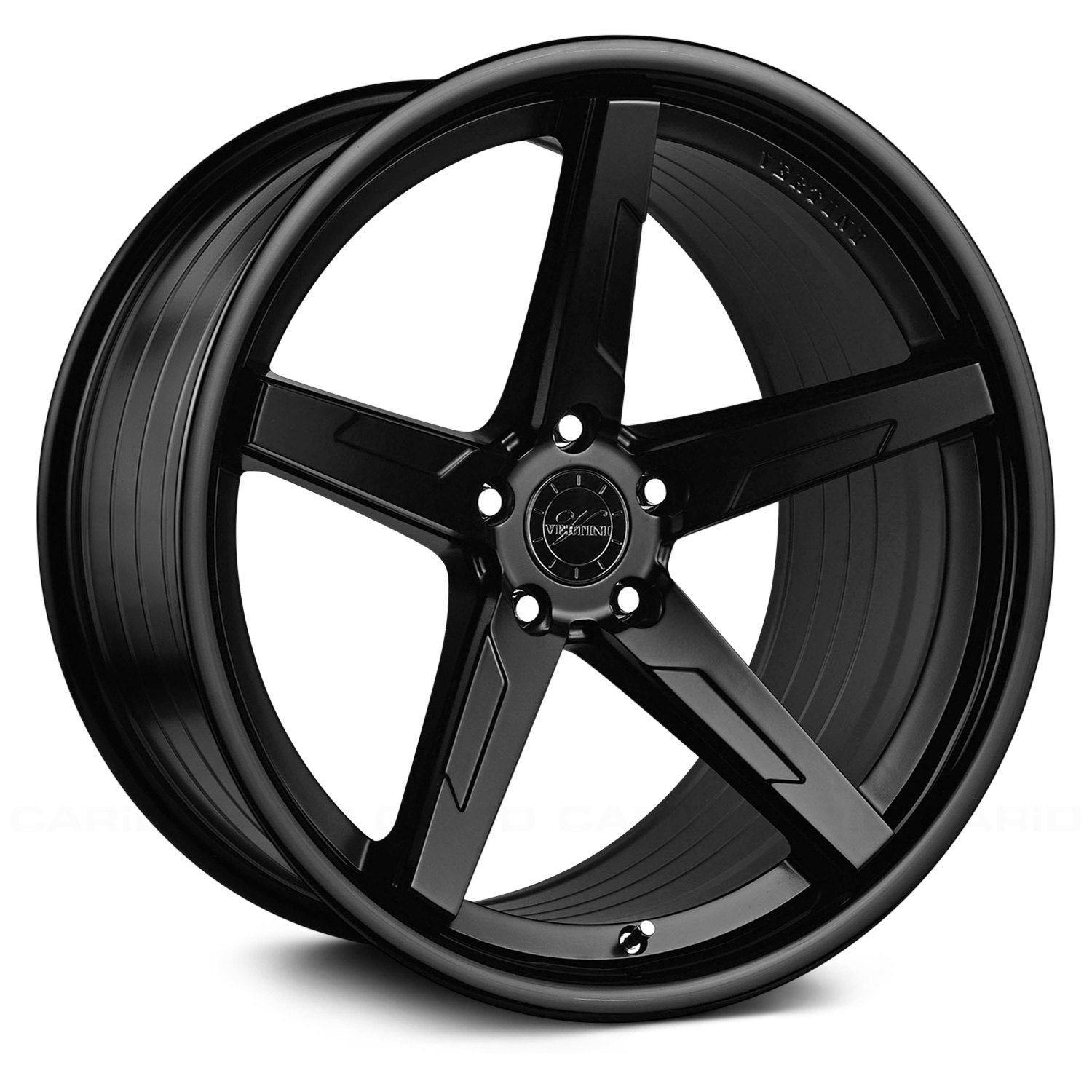 Vertini RFS1.7, Flat Concave Profile Profile, 22X9, 5x100 to 5x132, ET15 to 45, CB54.1 to 84.1, Matte Black Face Gloss Black Lip - Image 1
