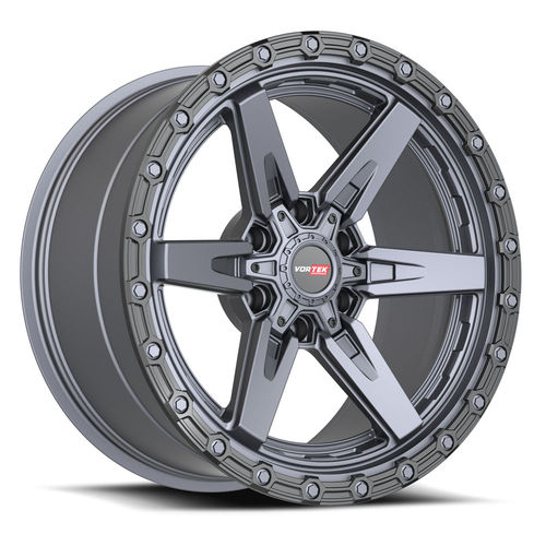 Vortek VRT-602, 18x9, 6x135/6x139.7, ET0, CB106.1, Matte Titanium Black Bead Ring