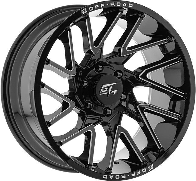 GT Offroad Aggression, 24x12, 8x170, ET-44, CB125.2, Gloss Black Milled