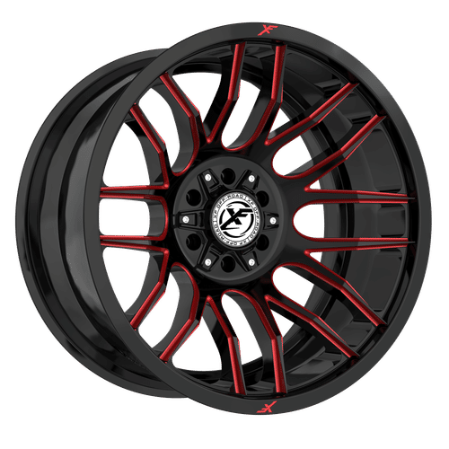 XF Offroad XF-232, 20x10, 6x135/6x139.7, ET-12, CB106.4, Gloss Black Milled Red