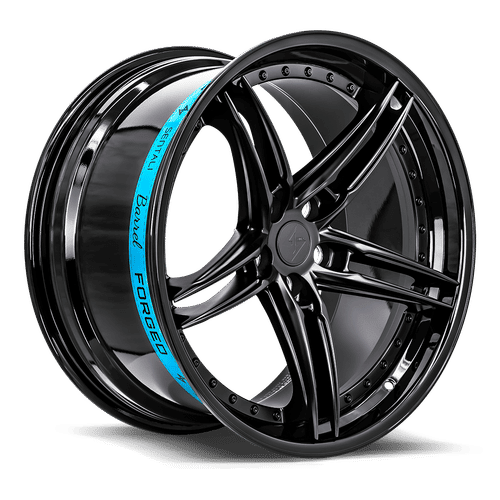 Sentali Barrel SB3, 19x10.5, 5x112, ET35, CB66.6, Gloss Black Lip / Matte Black Centre