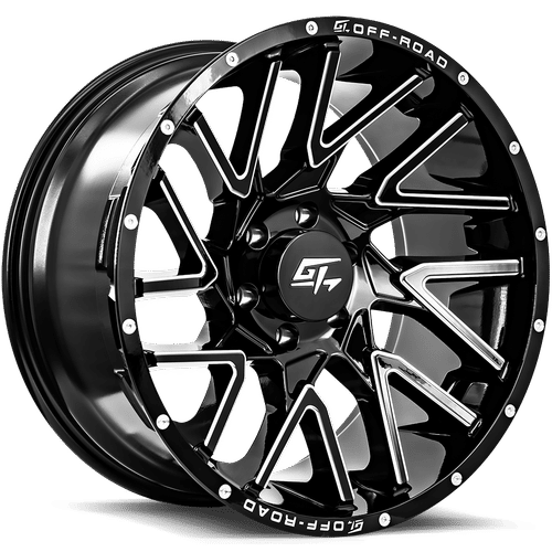 GT Offroad Aggression, 22x10, 6x135, ET-18, CB87.1, Gloss Black Milled
