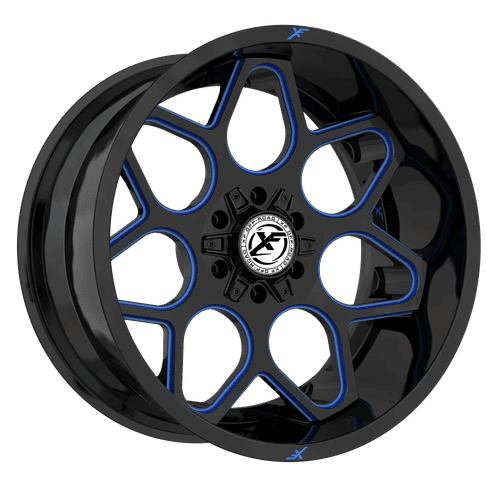 XF Offroad XF-233, 20x9, 5x127/5x139.7, ET12, CB78.1, Gloss Black Milled Blue