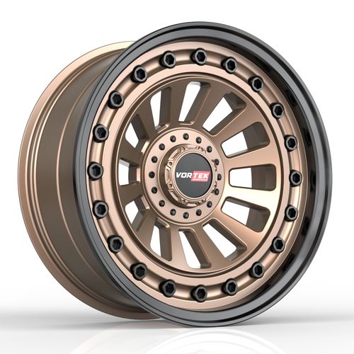 Vortek VRD-702, 17x9, 5x127/5x139.7, ET12, CB78.1, Matte Bronze Black Bolts / Lip