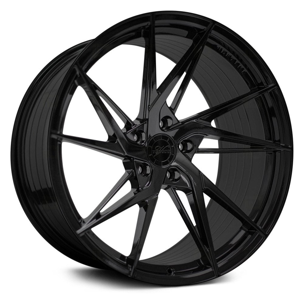 Vertini RFS1.9, Flat Concave Profile Profile, 19X8.5, 5x100 to 5x132, ET15 to 45, CB54.1 to 84.1, Full Gloss Black - Image 1