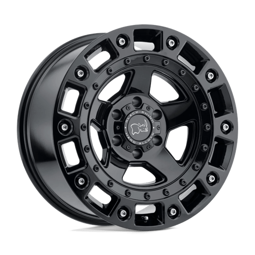 Black Rhino Hard Alloys CINCO, 20X9.5, 6X139.7, ET12, CB112.1, GLOSS BLACK W/ STAINLESS BOLT 2095CNC126140B12