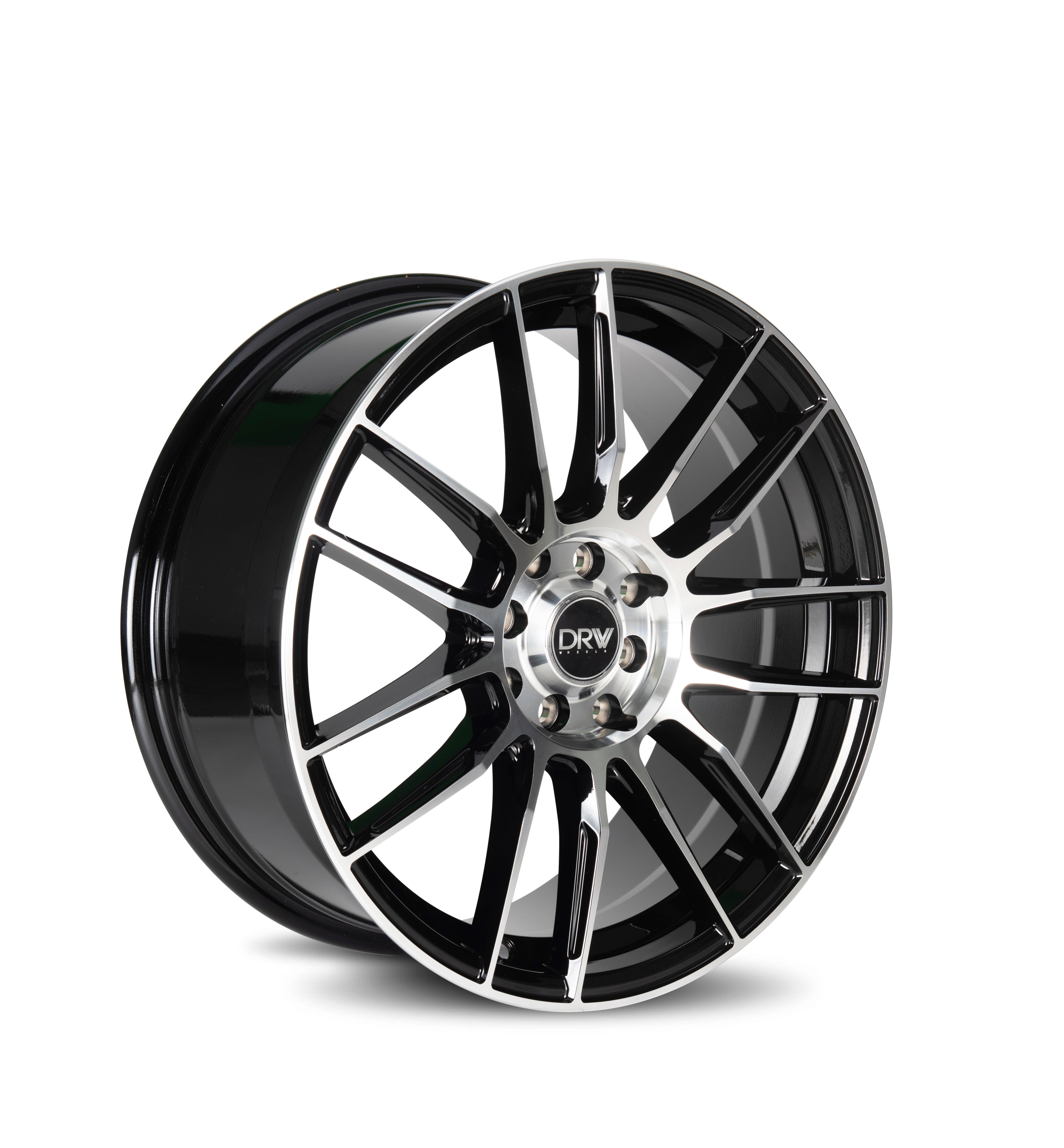 DRW D22, 18x8, 5x100/114.3, ET38, CB73.1, Gloss Black Machine Face