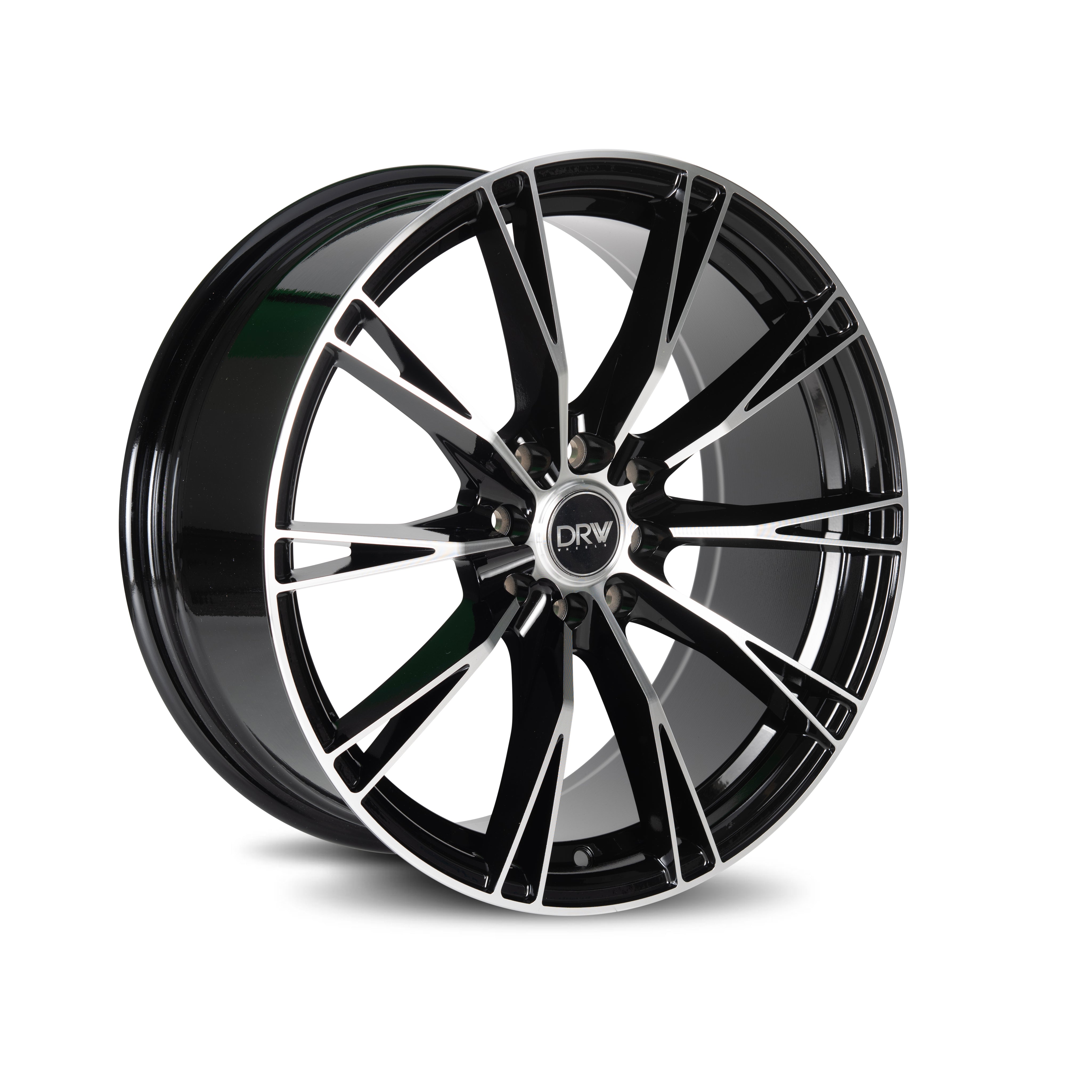 DRW D23, 17x7.5, 5x108/114.3, ET38, CB73.1, Gloss Black Machine Face