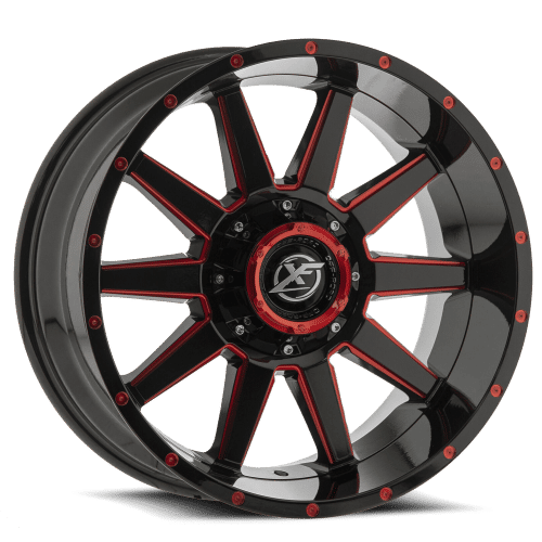 XF Offroad XF-219, 20x10, 6x135/6x139.7, ET-12, CB106.4, Black Milled Red