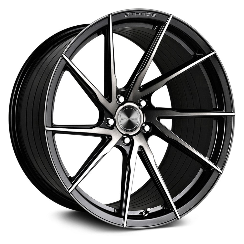 Stance SF01, Deep Concave Profile Profile, 20X10.5, 5x100 to 5x132, ET15 to 48, CB54.1 to 84.1, Gloss Black Tinted Face - Image 1