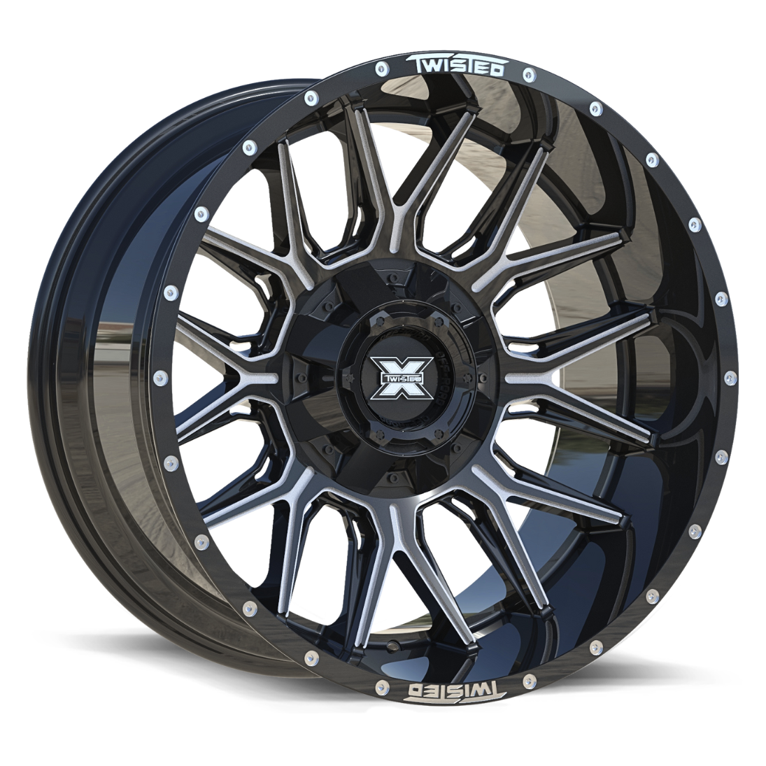 Twisted Off-Road TW1, 22x10, 6x135/6x139.7, ET-18, CB106.4, Gloss Black Milled