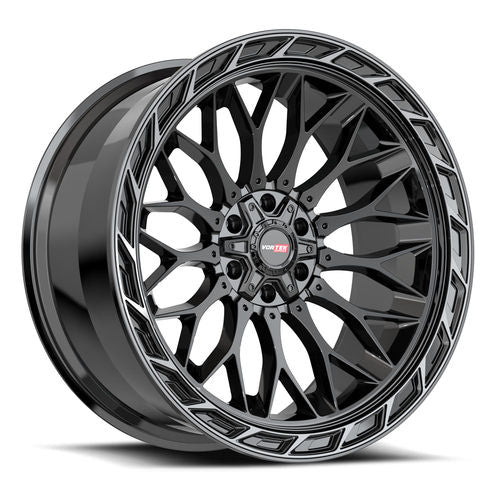 Vortek VRP-503, 20x9, 5x139.7/5x150, ET0, CB110.3, Black Diamond Cut Ring W/ Dark Tint