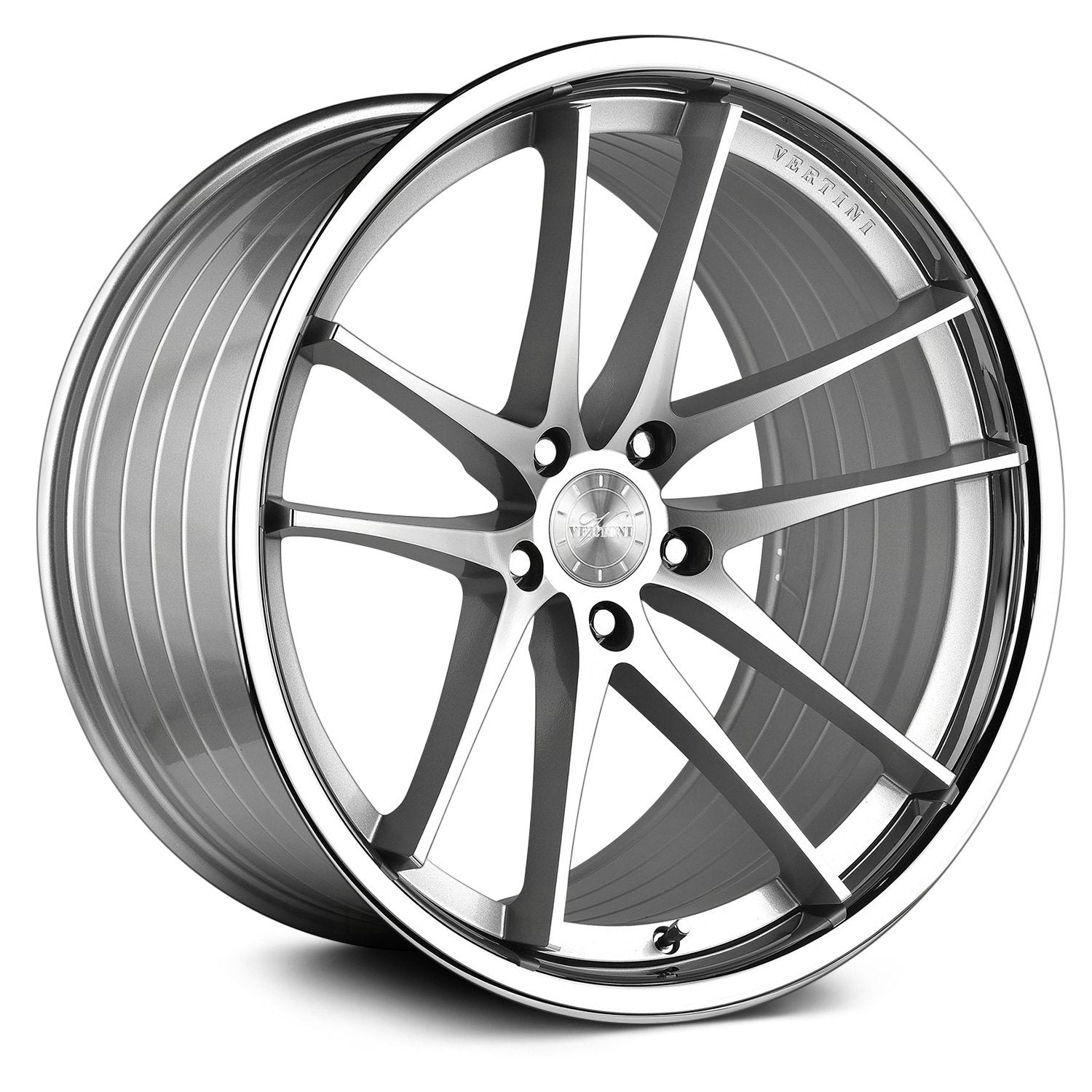 Vertini RFS1.5, Super Deep Concave Profile Profile, 20X11, 5x100 to 5x132, ET15 to 28, CB54.1 to 84.1, Silver Machined Chrome Lip - Image 1