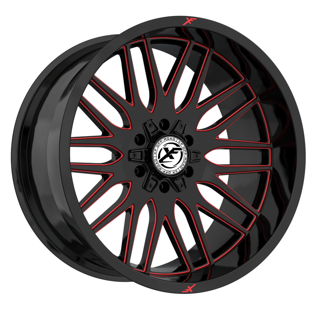 XF Offroad XF-240, 20x9, 5x127/5x139.7, ET0, CB78.1, Black Milled Red