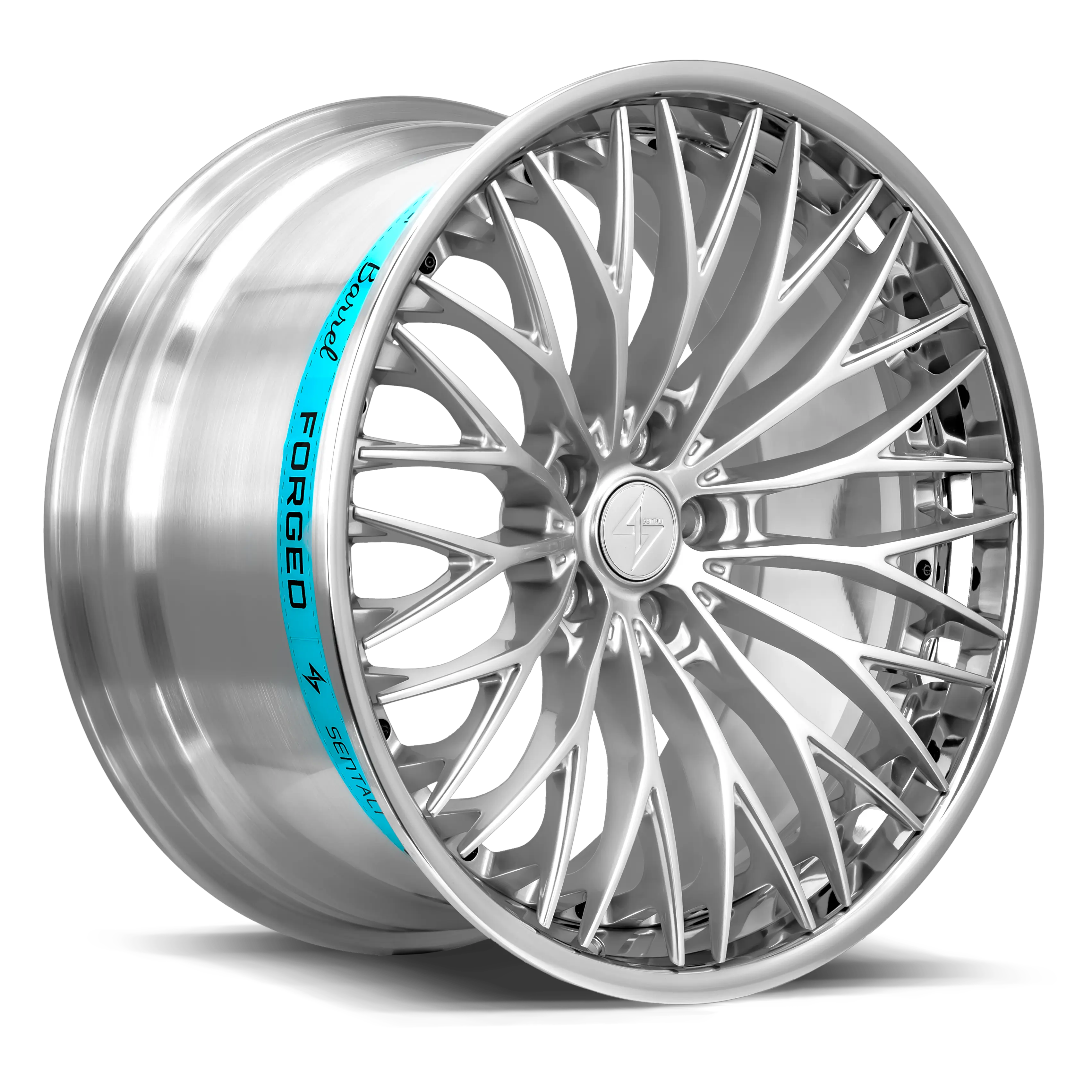 Sentali Barrel SB1, 19x10.5, 5x120, ET35, CB72.6, Polished Lip / Hyper Silver Centre