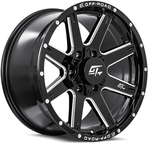 GT Offroad Invasion, 18x9, 5x127/5x139.7, ET12, CB78.1, Gloss Black Milled