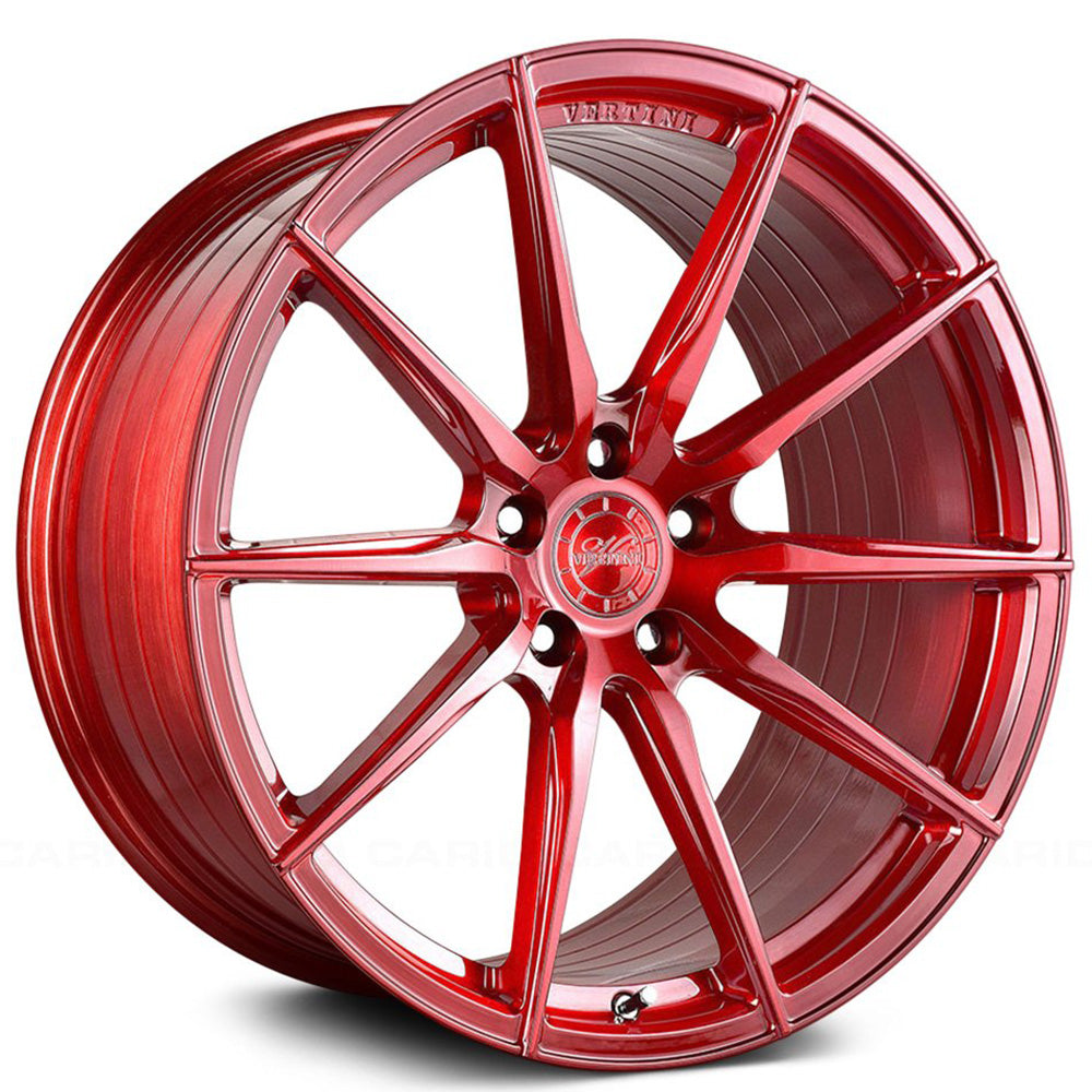 Vertini RFS1.4, Flat Concave Profile, 20X9, 5x120, ET35, CB72.56, Brush Candy Red Chrome Lip - 714LF109052035BTR - Image 1