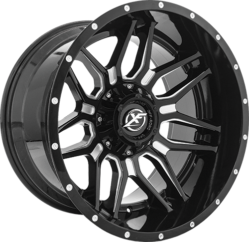XF Offroad XF-222, 20x12, 8x165.1/8x170, ET-44, CB125.2, Gloss Black Milled