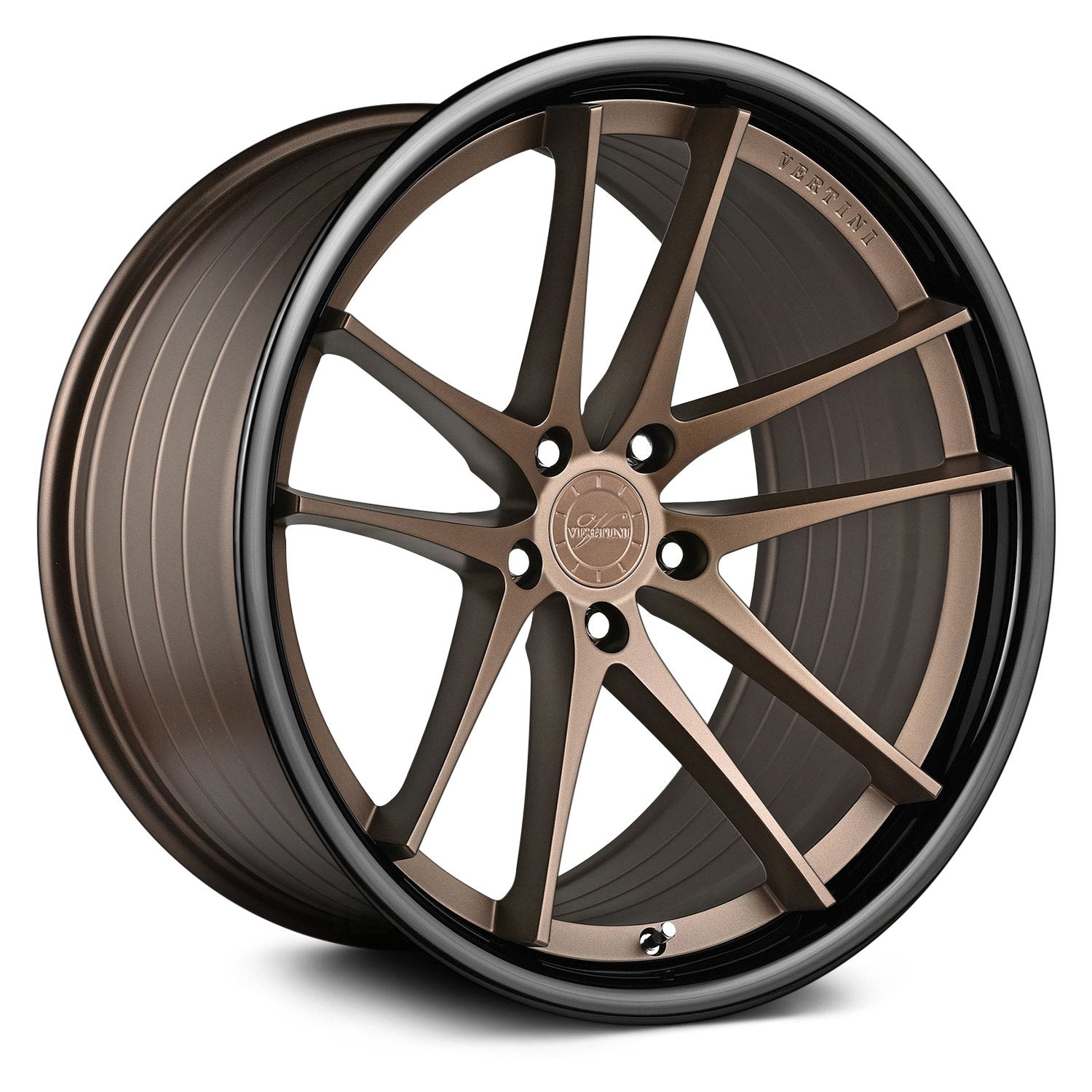 Vertini RFS1.5, Flat Concave Profile Profile, 20X9, 5x100 to 5x132, ET15 to 45, CB54.1 to 84.1, Satin Bronze Gloss Black Lip - Image 1