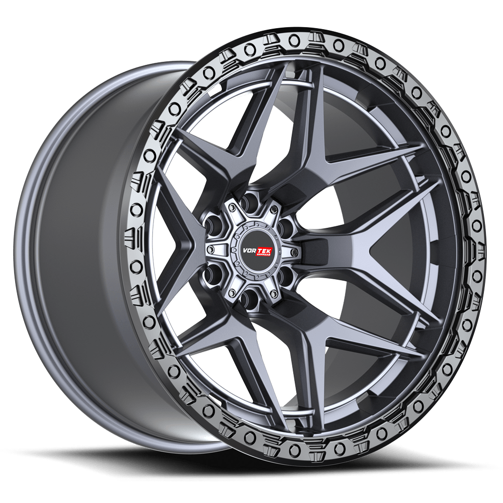 Vortek VRT-603, 17x9, 6x135/6x139.7, ET12, CB106.1, Matte Titanium With Black Bead Ring