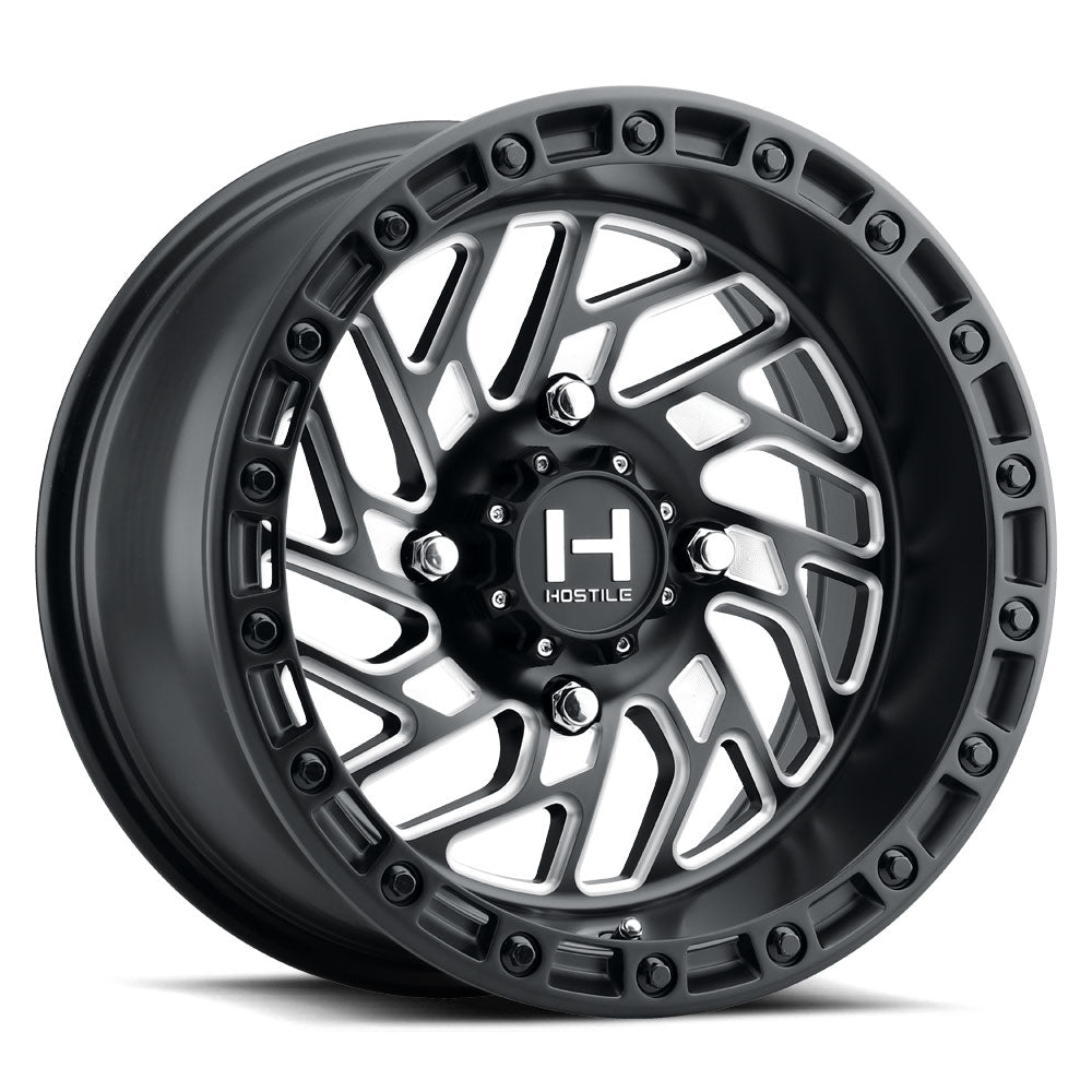 Hostile (UTV) Jigsaw, 15x8, 4x156, ET0, CB132, Blade Cut (Satin)
