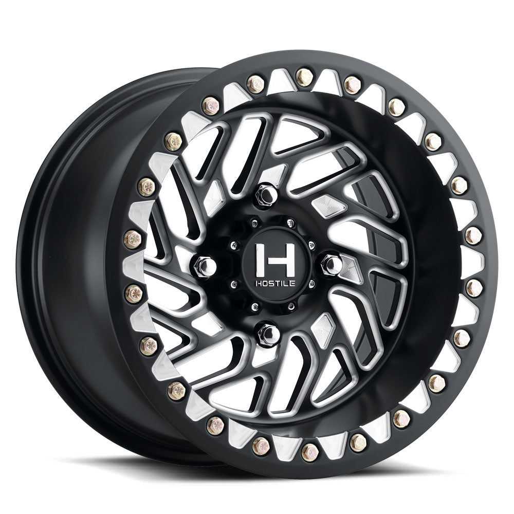 Hostile (UTV) Jigsaw-Beadlock, 15x7, 4x137, ET13, CB110.2, Blade Cut (Satin)