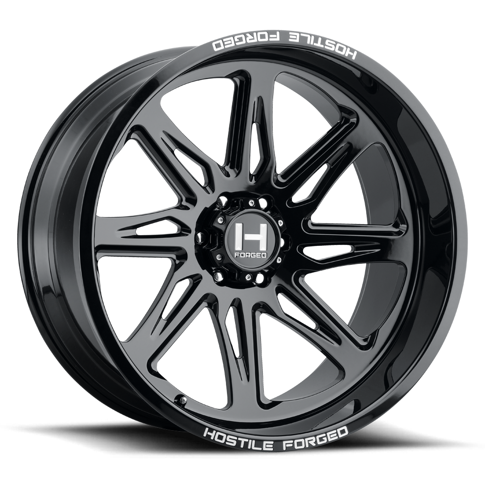 Hostile (Forged) Tomahawk 24x14, 8x165, ET-76, CB125.2, Gloss Black - HF07-2414816545GBL
