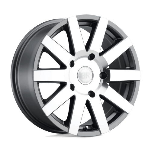 Black Rhino Hard Alloys JOURNEY, 18X8, 5X130, ET48, CB84.1, GLOSS GUNMETAL W/ MIRROR CUT 1880JRN485130G84