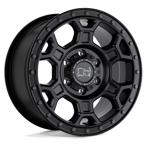 Black Rhino Hard Alloys MIDHILL, 18X8, 6X130, ET48, CB84.1, MATTE BLACK W/ GUNMETAL BOLTS 1880MHL486130M84