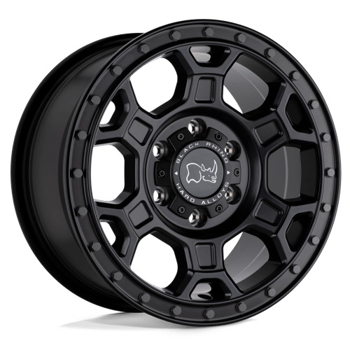 Black Rhino Hard Alloys MIDHILL, 17X8, 6X130, ET45, CB84.1, MATTE BLACK W/ GUNMETAL BOLTS 1780MHL456130M84