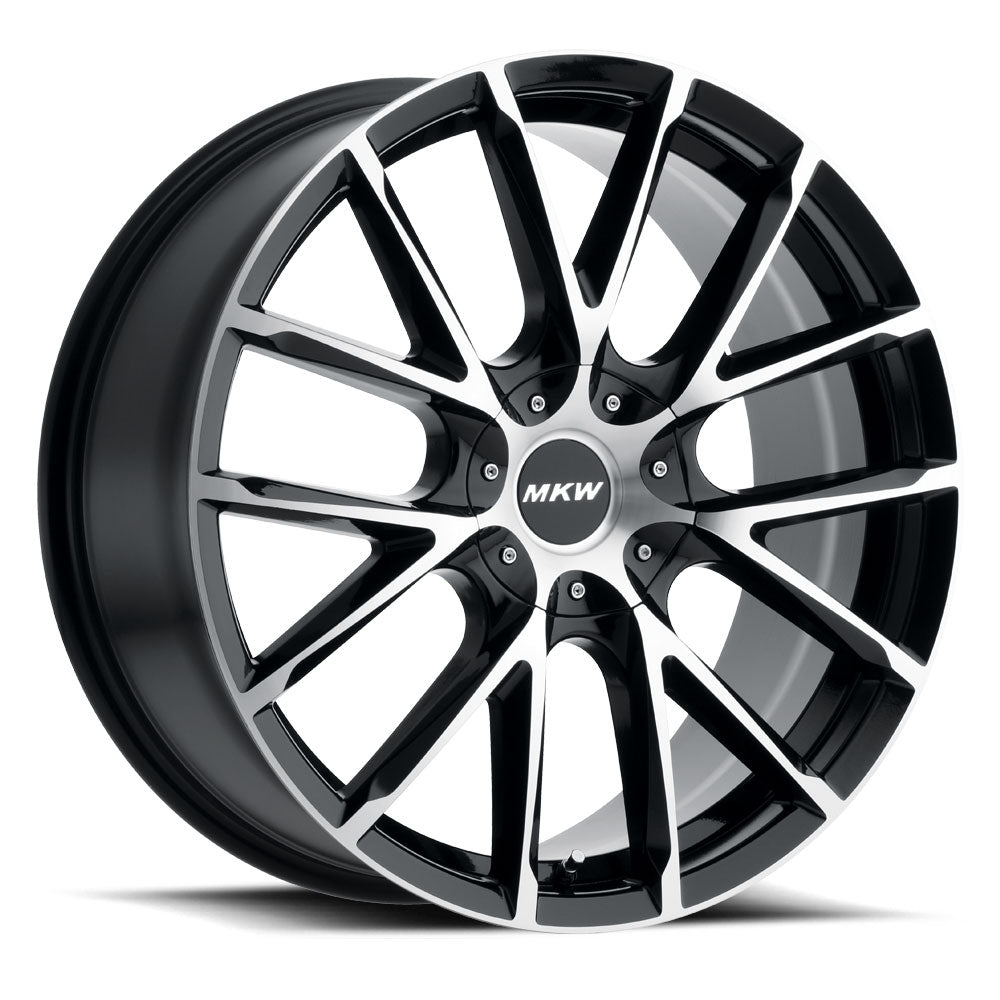 MKW M123 22x9, 5x115/5x120, ET18, CB74, Gloss Black Machined - M123-2290003218B