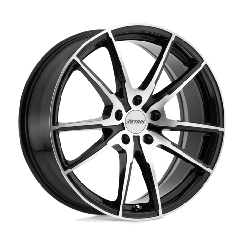 Petrol P0A, 17X8, 5X100, ET35, CB72.1, GLOSS BLACK W/ MACH CUT FACE