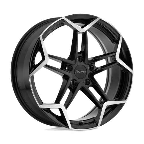 Petrol P1A, 17X8, 5X120, ET35, CB76.1, GLOSS BLACK W/ MACH CUT FACE
